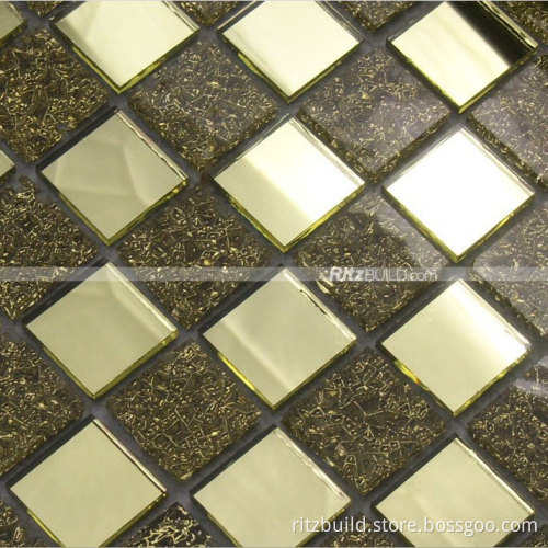 Classic Golden Crystal Glass Mosaic Tiles